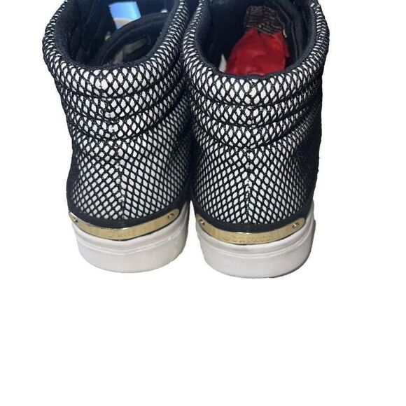 Women's Juicy Couture Chester High Top Fashion Sneakers Shoes Black White Sz 9 - Picture 3 of 7